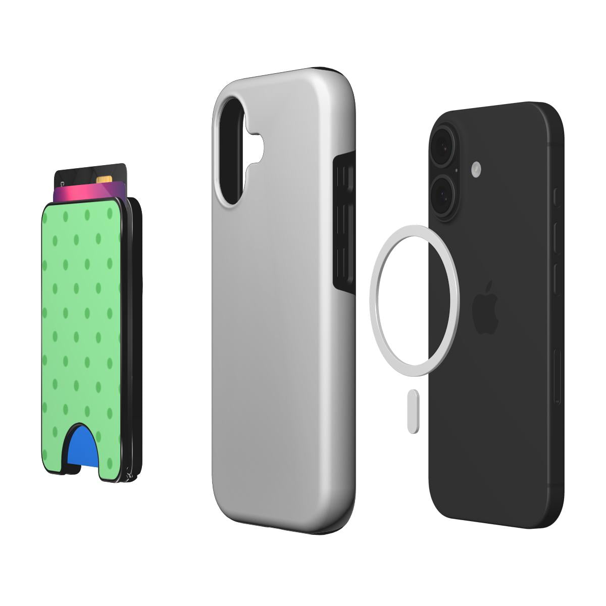 Light Green Polka Dots Magnetic wallet