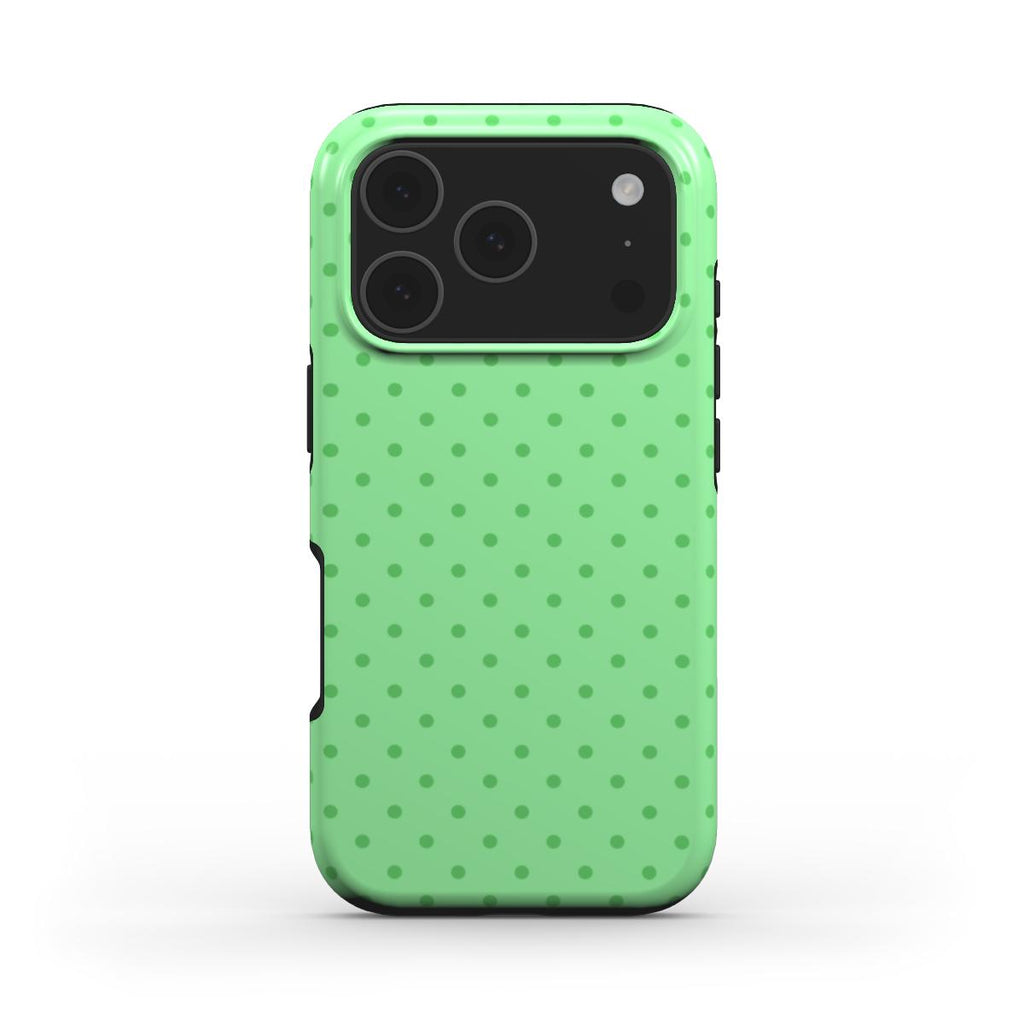 Light Green Polka Dots Tough Phone Case