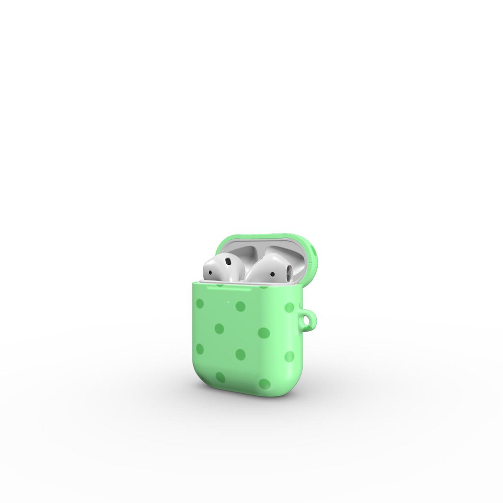 Light Green Polka Dots Apple AirPods Tough Case