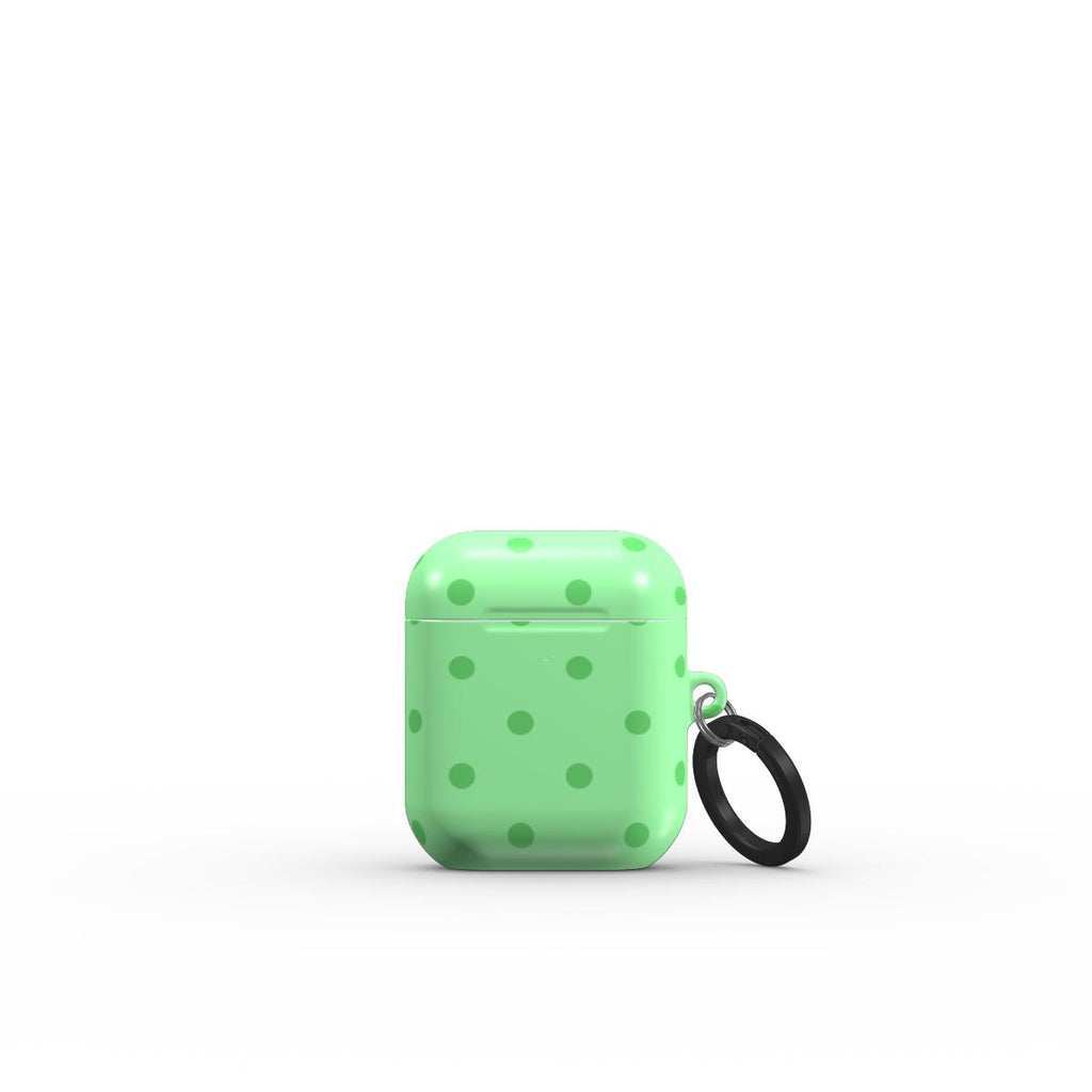 Light Green Polka Dots Apple AirPods Tough Case