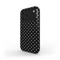 White Black Polka Dots MagSafe Tough Phone Case