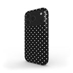 White Black Polka Dots MagSafe Tough Phone Case