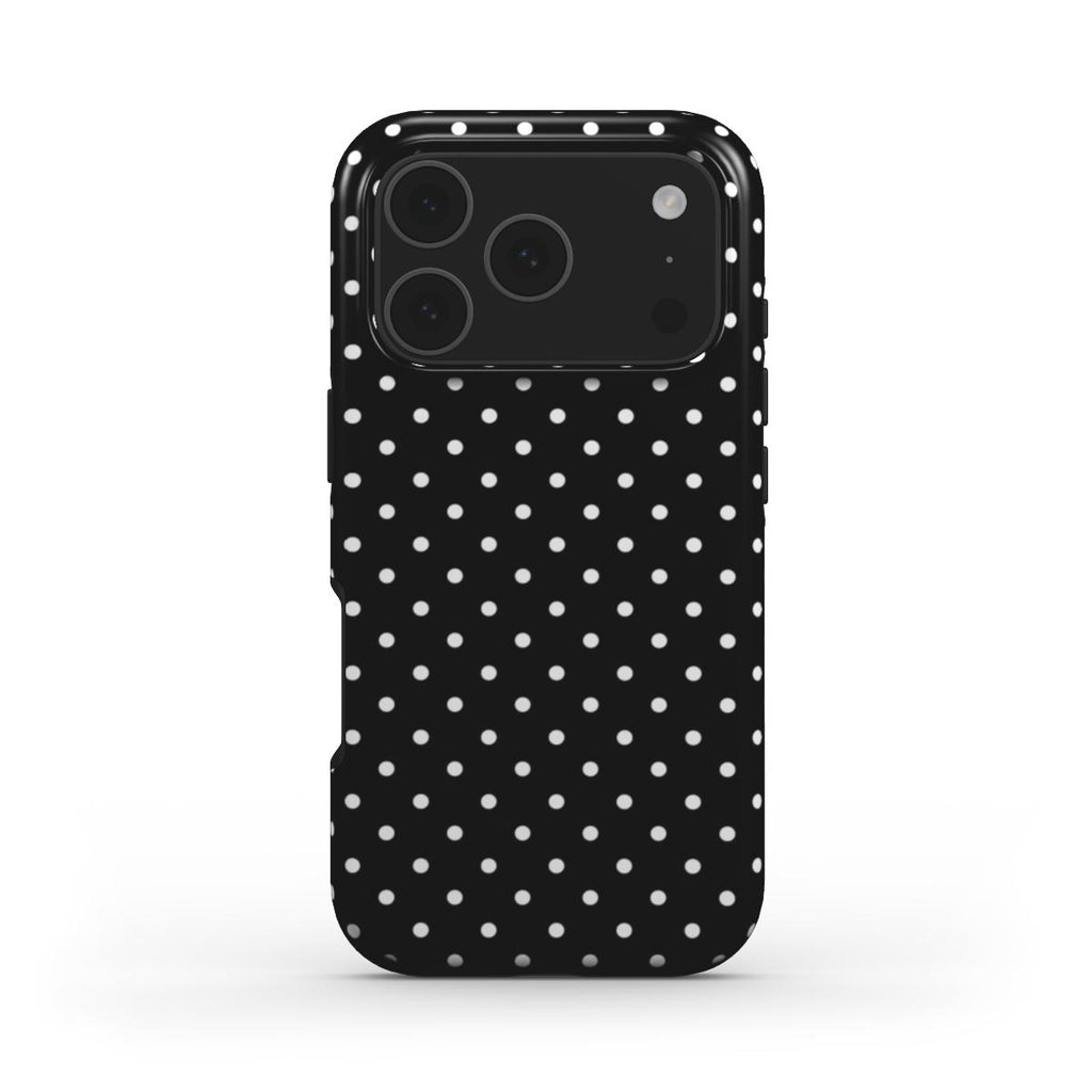 White Black Polka Dots MagSafe Tough Phone Case