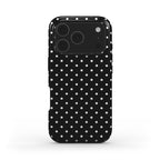 White Black Polka Dots MagSafe Tough Phone Case