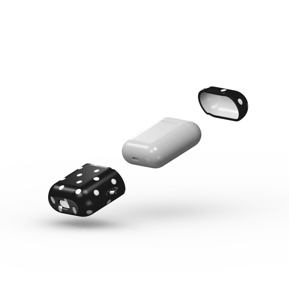 White Black Polka Dots Apple AirPods Tough Case