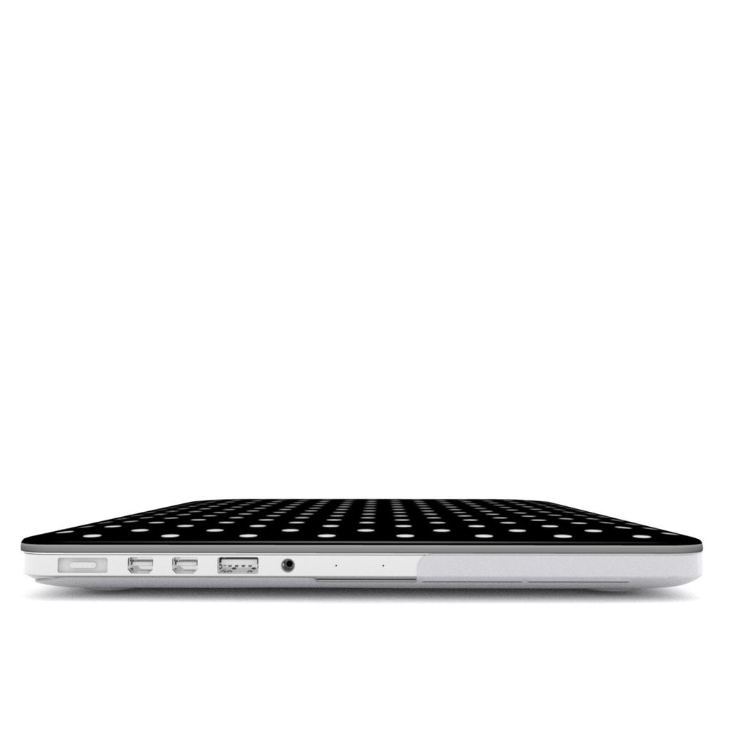 White Black Polka Dots MacBook Case