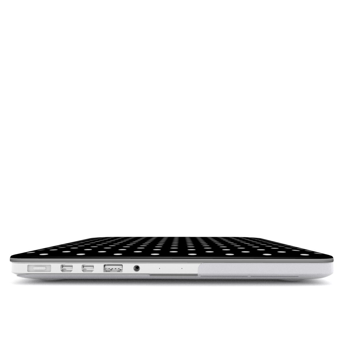 White Black Polka Dots MacBook Case