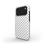 White Black 2 Polka Dots Tough Phone Case