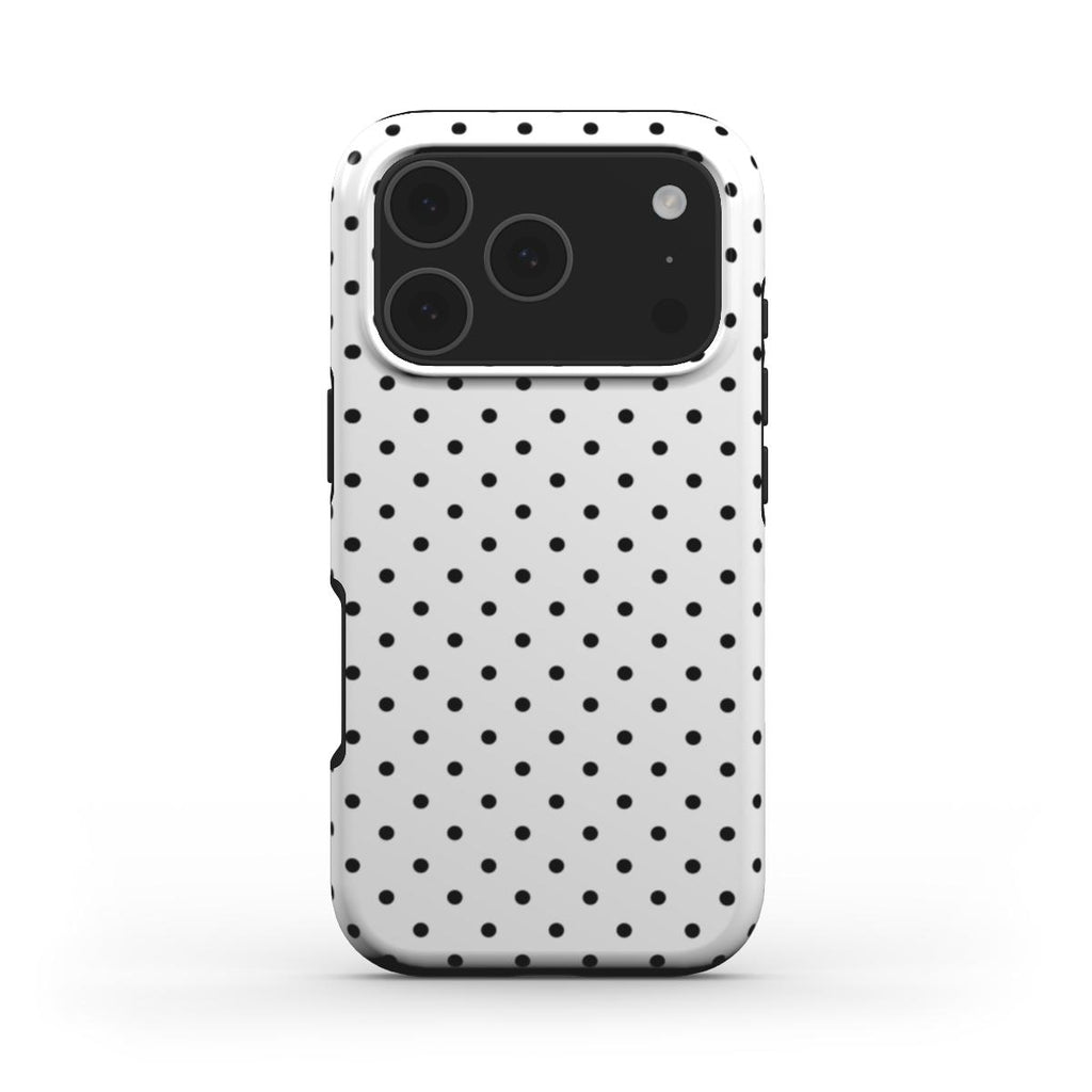 White Black 2 Polka Dots MagSafe Tough Phone Case