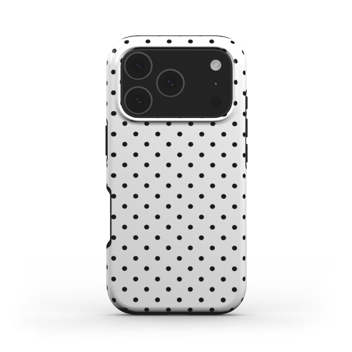 White Black 2 Polka Dots MagSafe Tough Phone Case