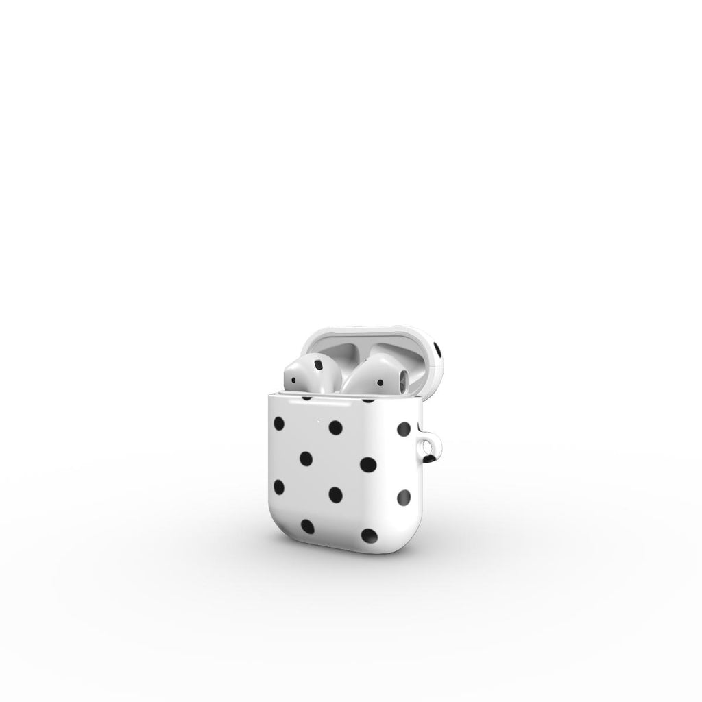 White Black 2 Polka Dots Apple AirPods Tough Case