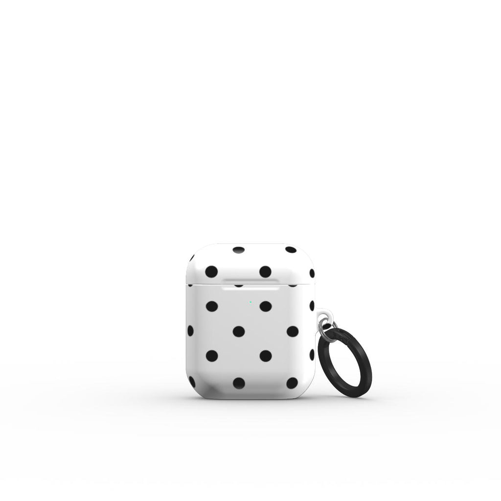 White Black 2 Polka Dots Apple AirPods Tough Case