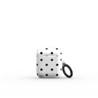 White Black 2 Polka Dots Apple AirPods Tough Case