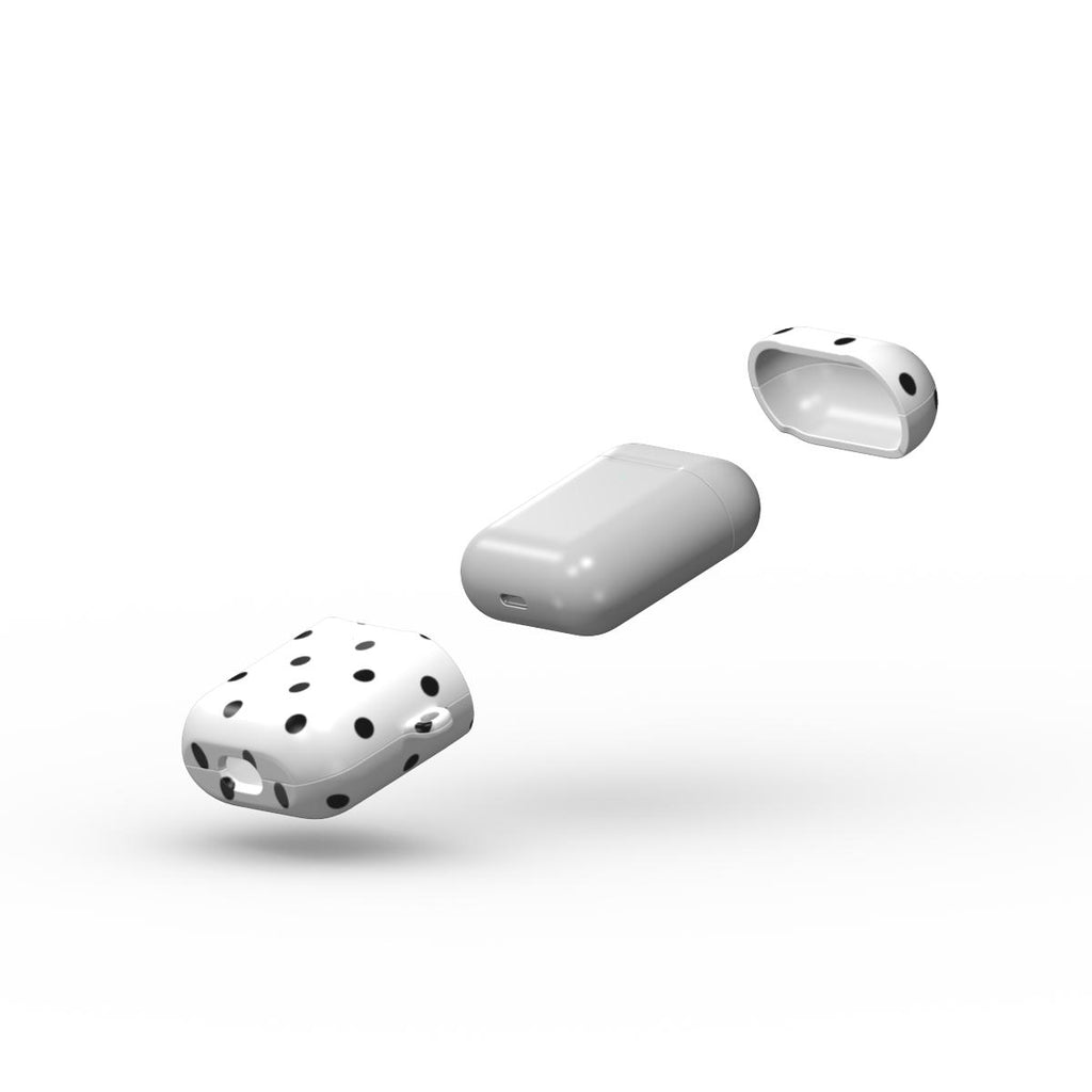 White Black 2 Polka Dots Apple AirPods Tough Case
