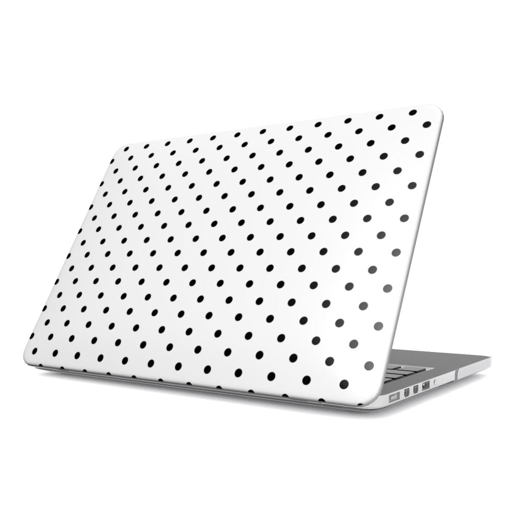 White Black 2 Polka Dots MacBook Case