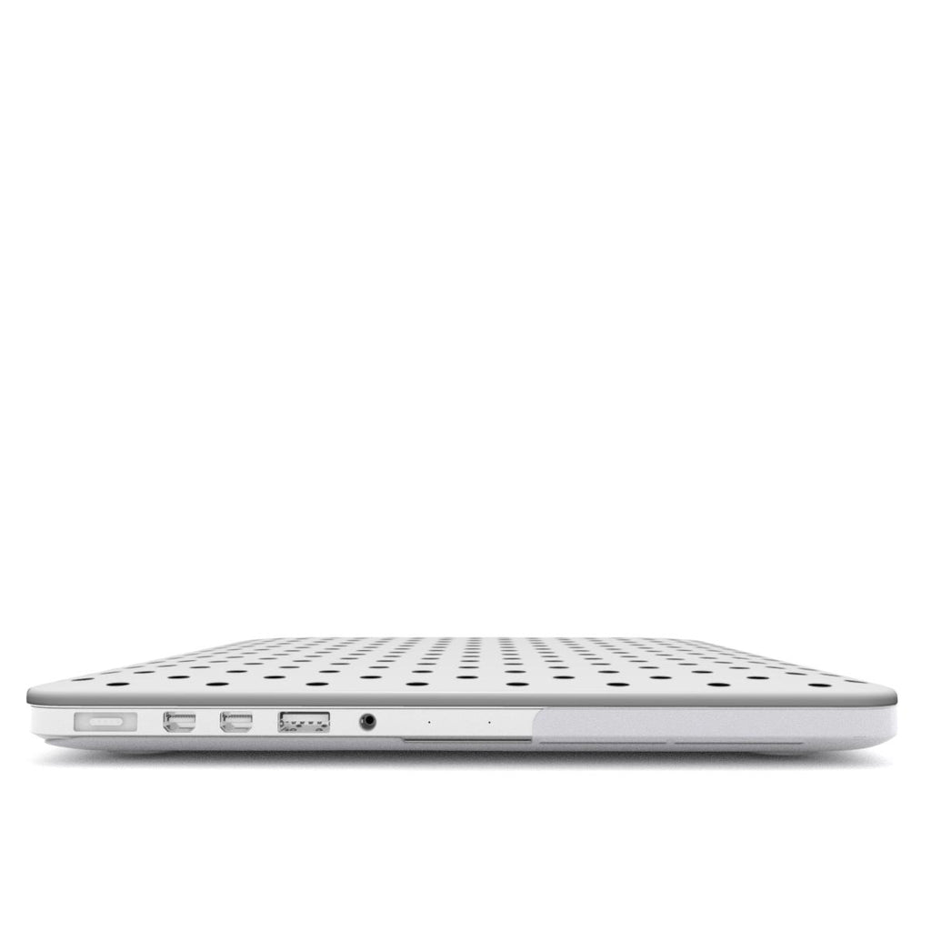 White Black 2 Polka Dots MacBook Case