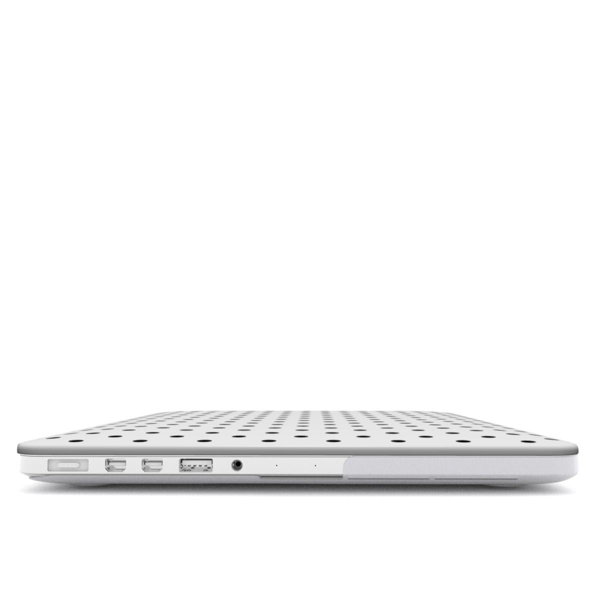 White Black 2 Polka Dots MacBook Case