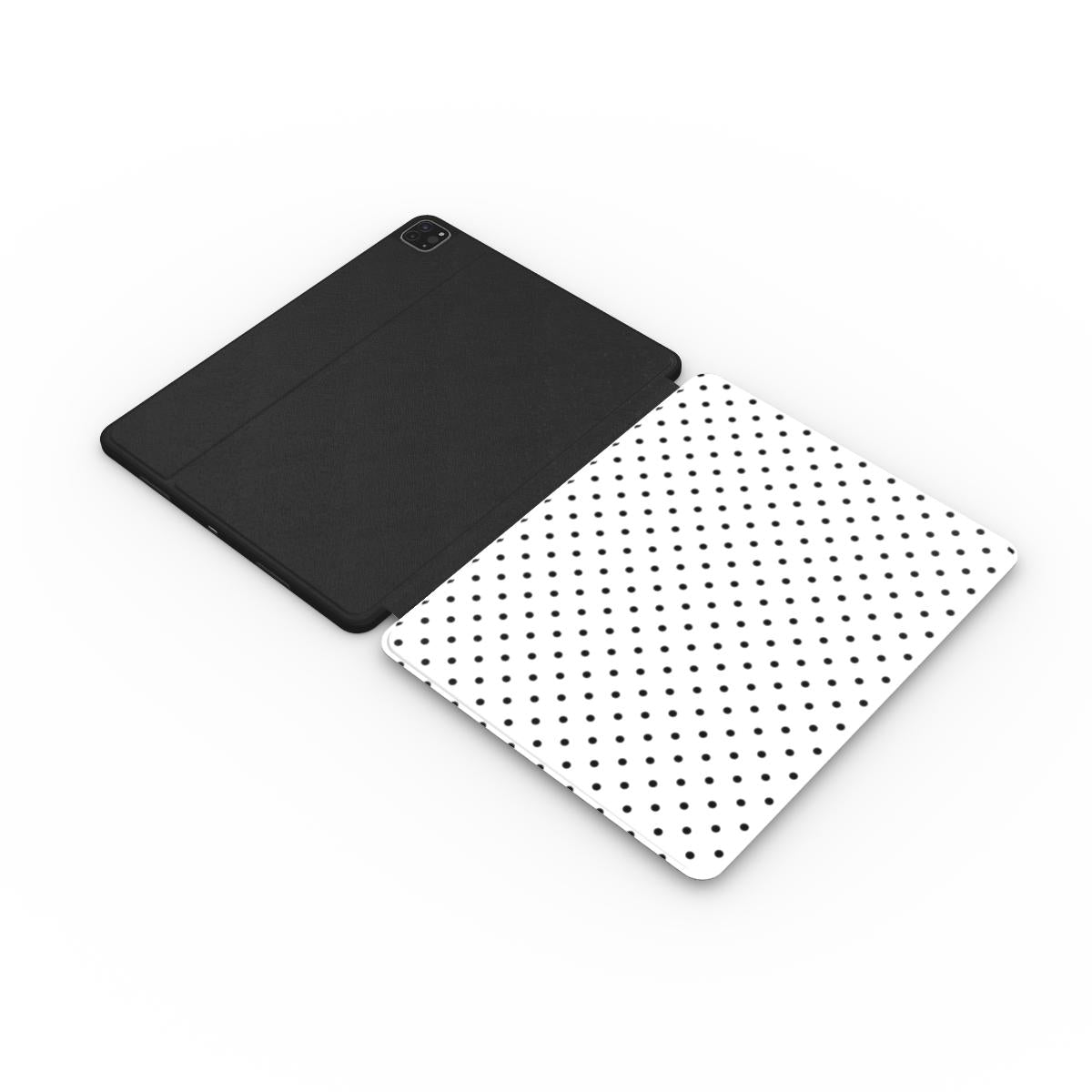White Black 2 Polka Dots Apple iPad Case