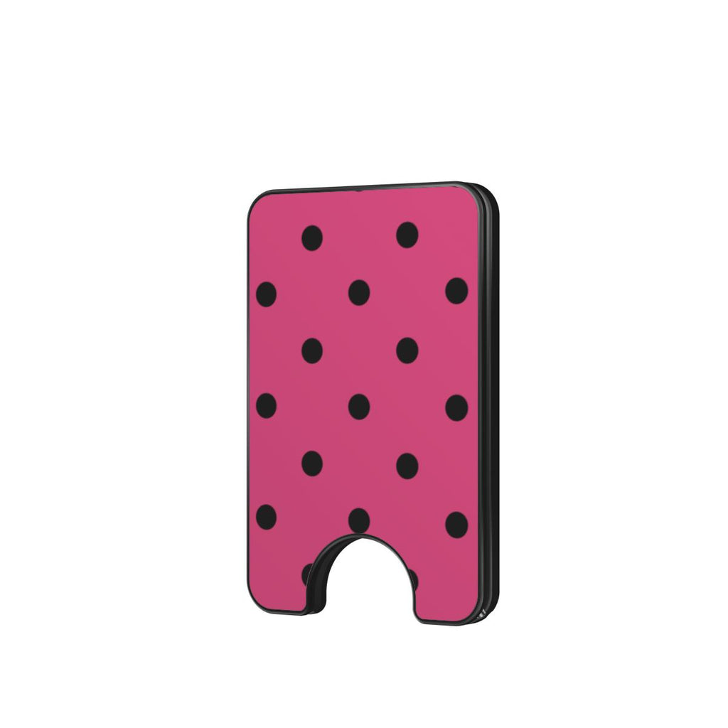 Black Pink Polka Dots Magnetic wallet