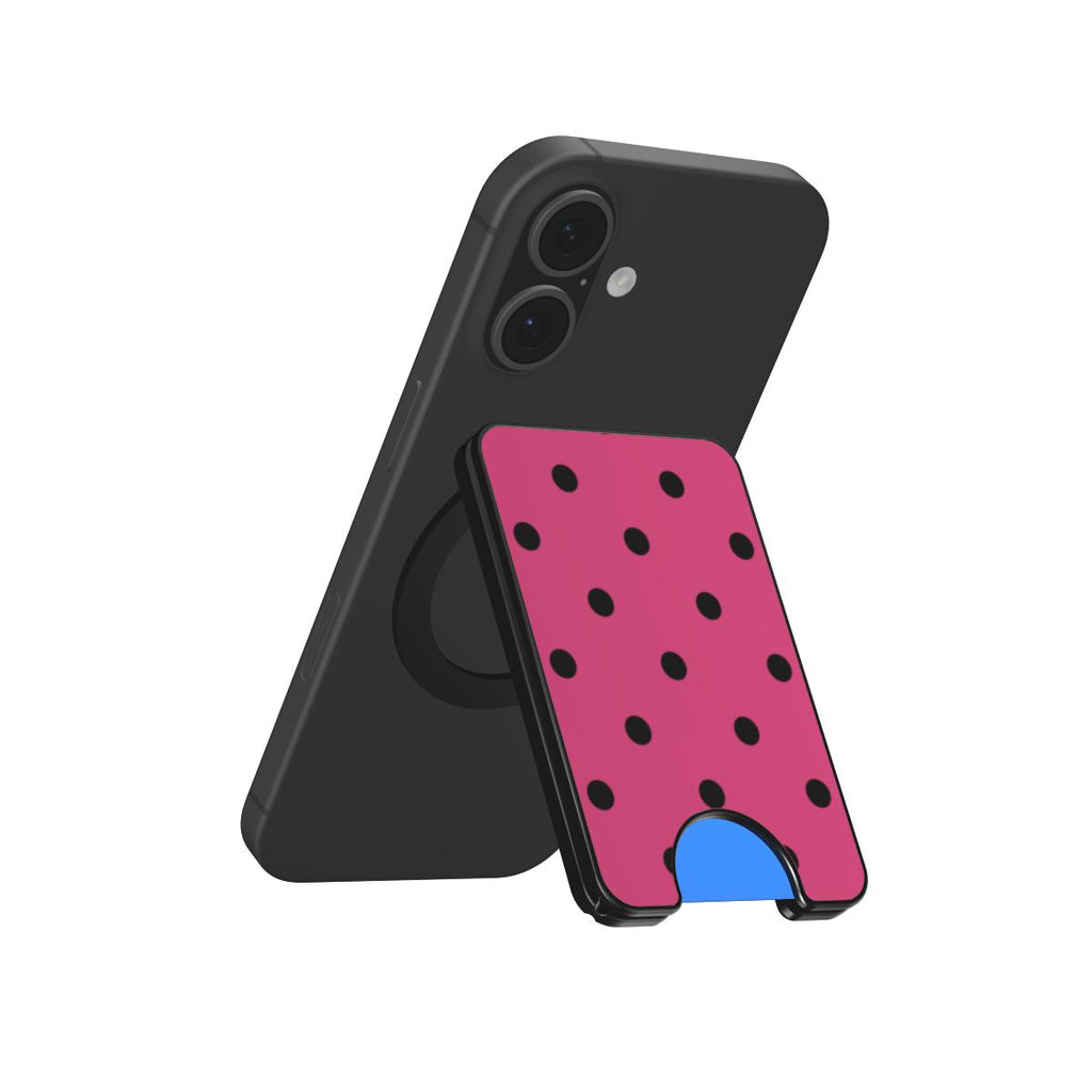 Black Pink Polka Dots Magnetic wallet