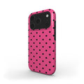 Black Pink Polka Dots MagSafe Tough Phone Case