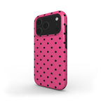Black Pink Polka Dots MagSafe Tough Phone Case