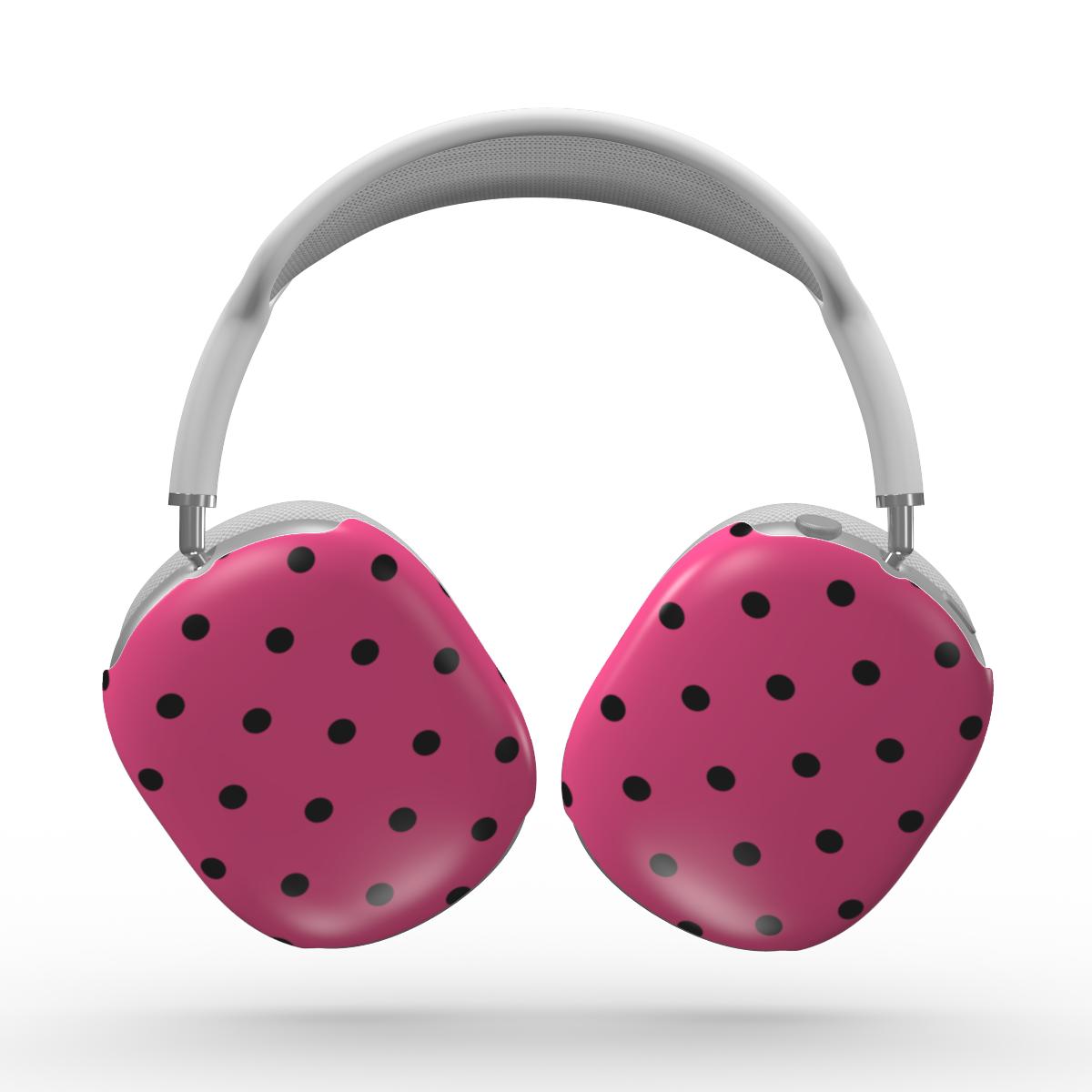 Black Pink Polka Dots Apple AirPods Max Tough Case