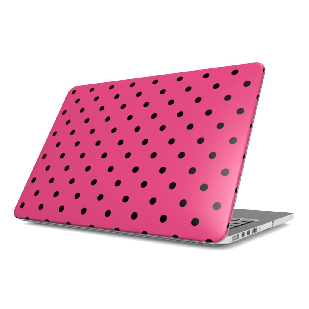 Black Pink Polka Dots MacBook Case