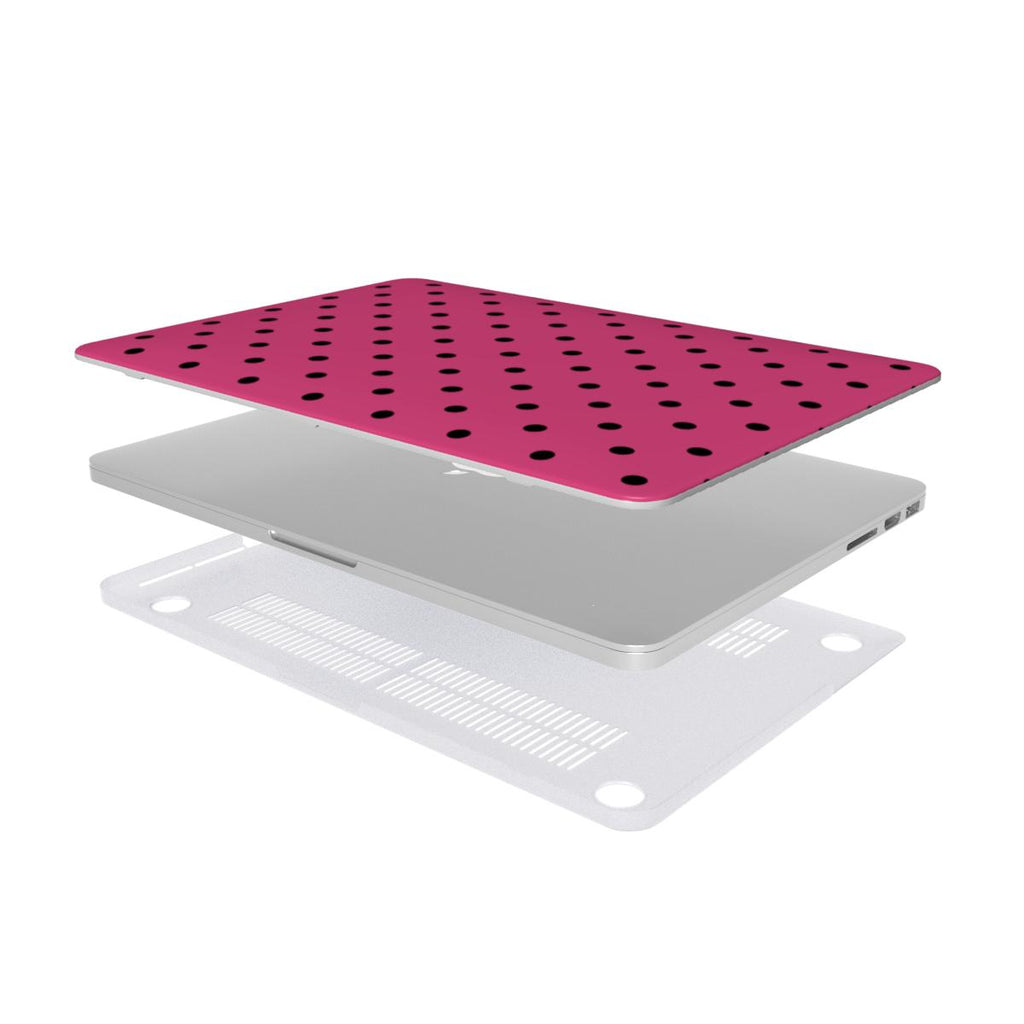 Black Pink Polka Dots MacBook Case