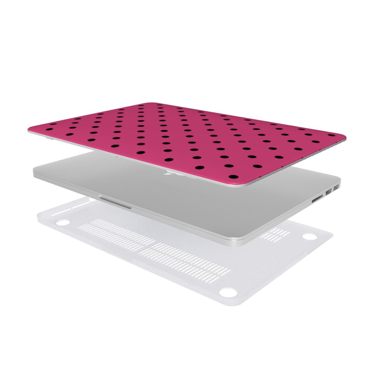 Black Pink Polka Dots MacBook Case