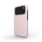Blush Red Polka Dots Tough Phone Case