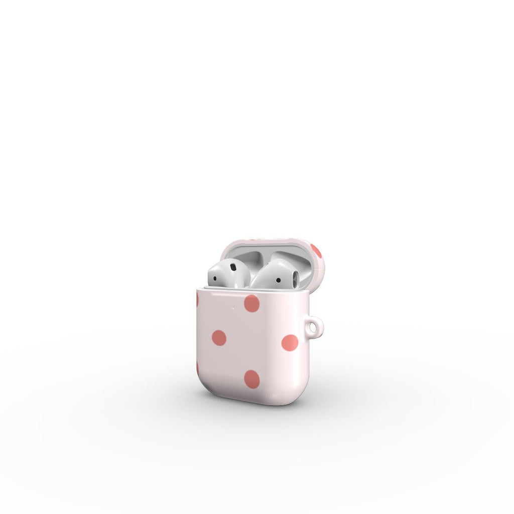 Blush Red Polka Dots Apple AirPods Tough Case