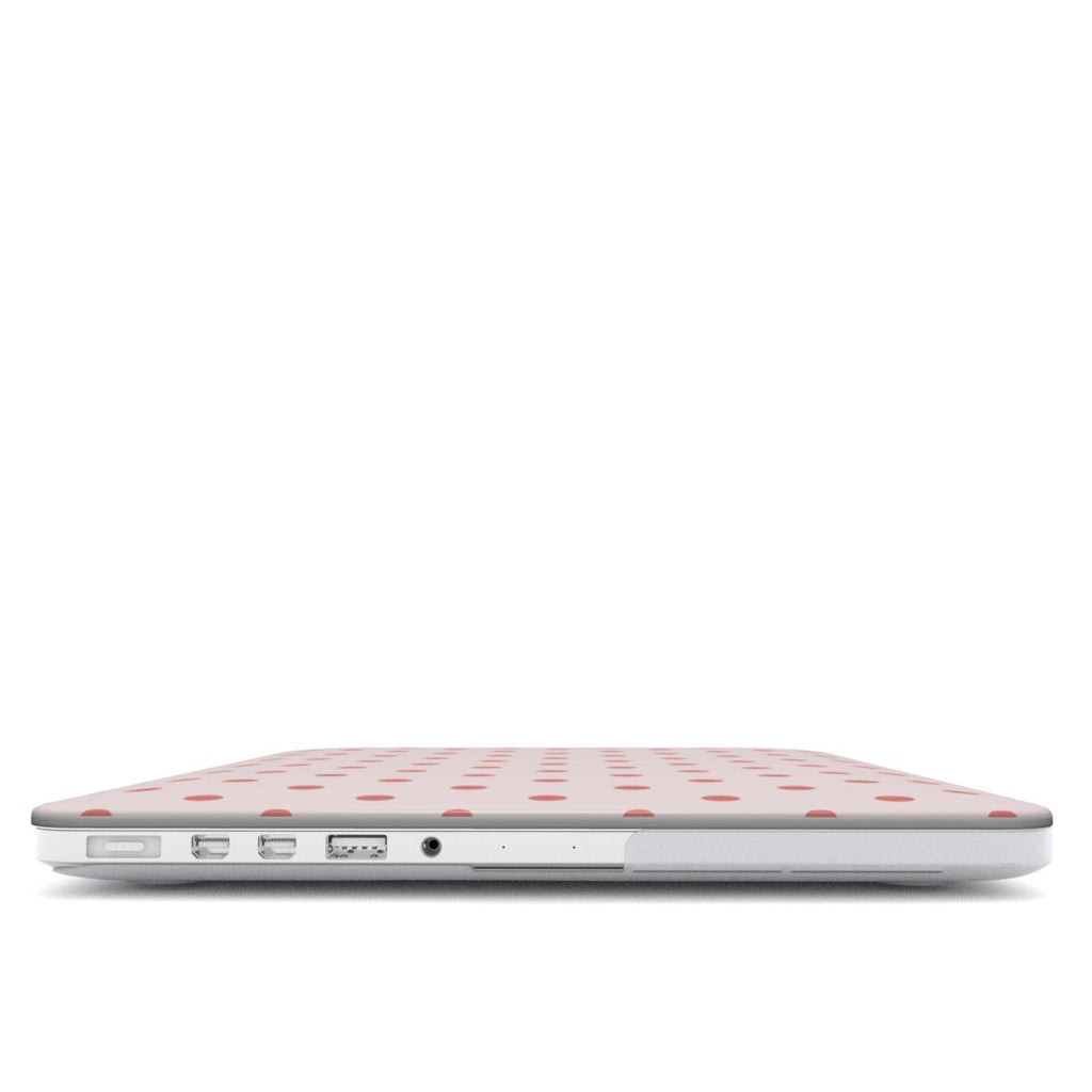 Blush Red Polka Dots MacBook Case