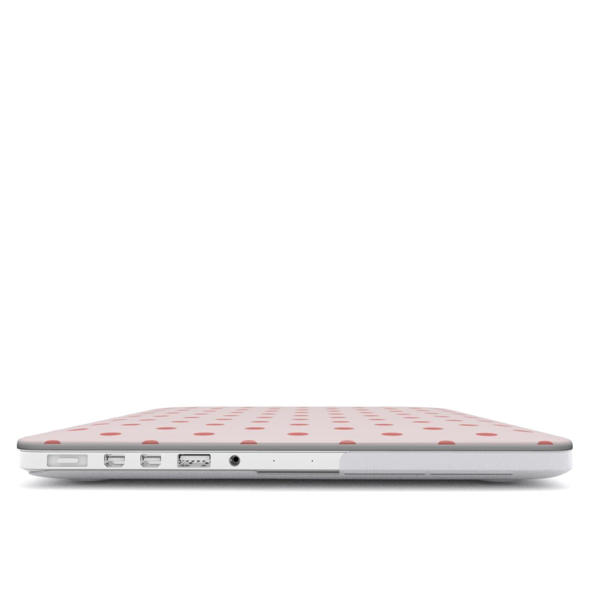 Blush Red Polka Dots MacBook Case