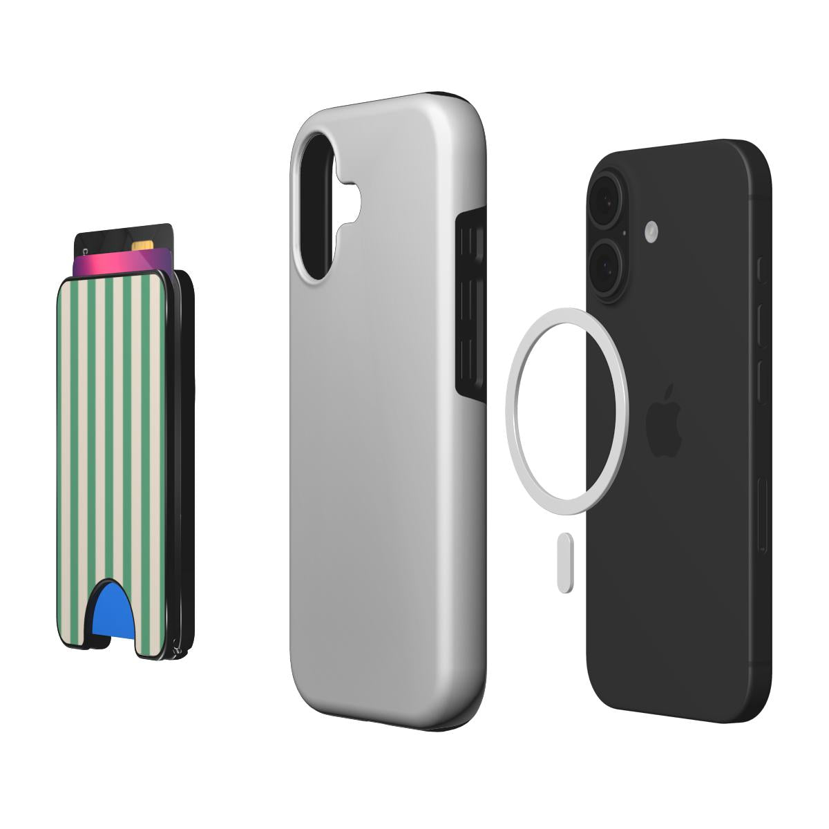 Min Green Stripes Magnetic wallet