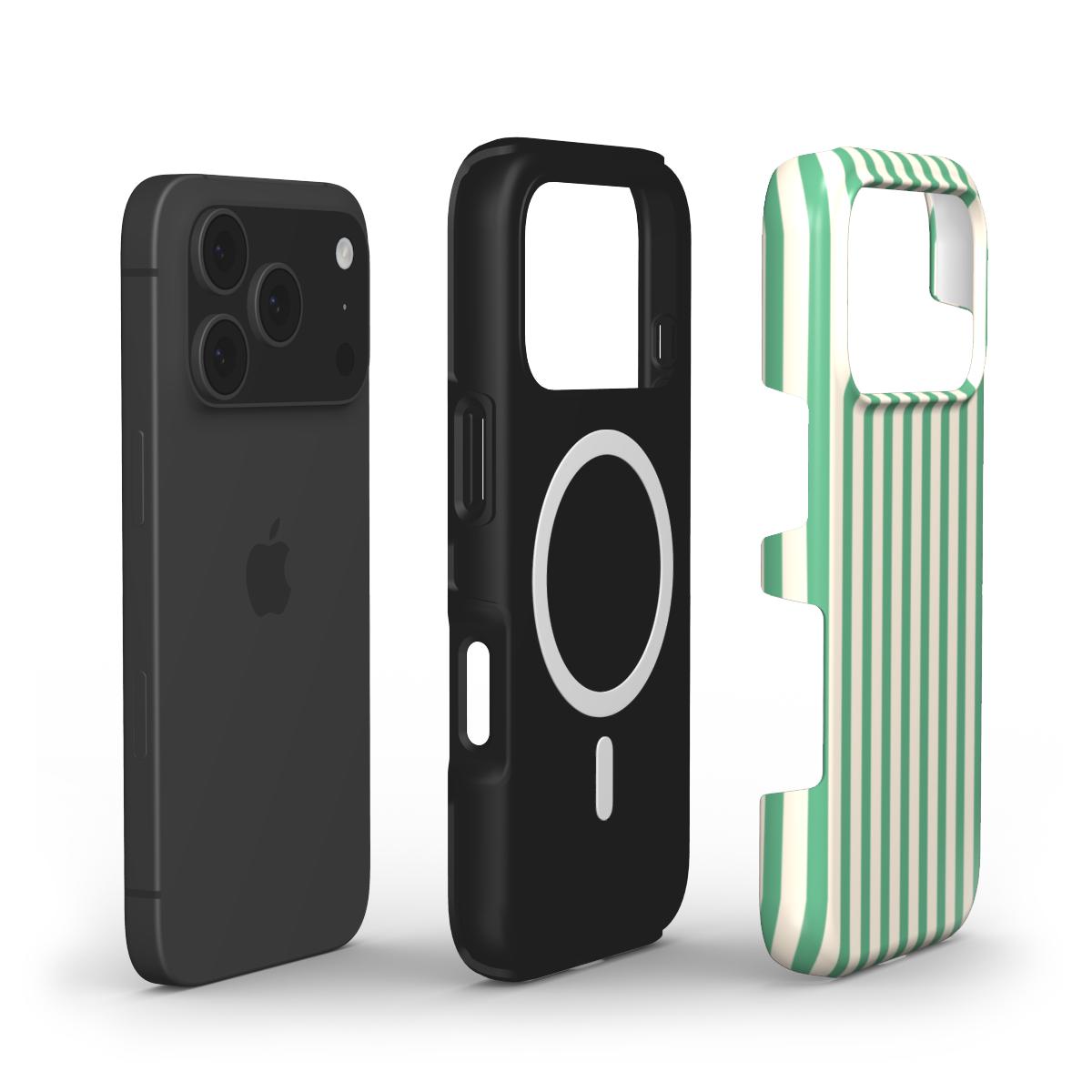 Min Green Stripes MagSafe Tough Phone Case