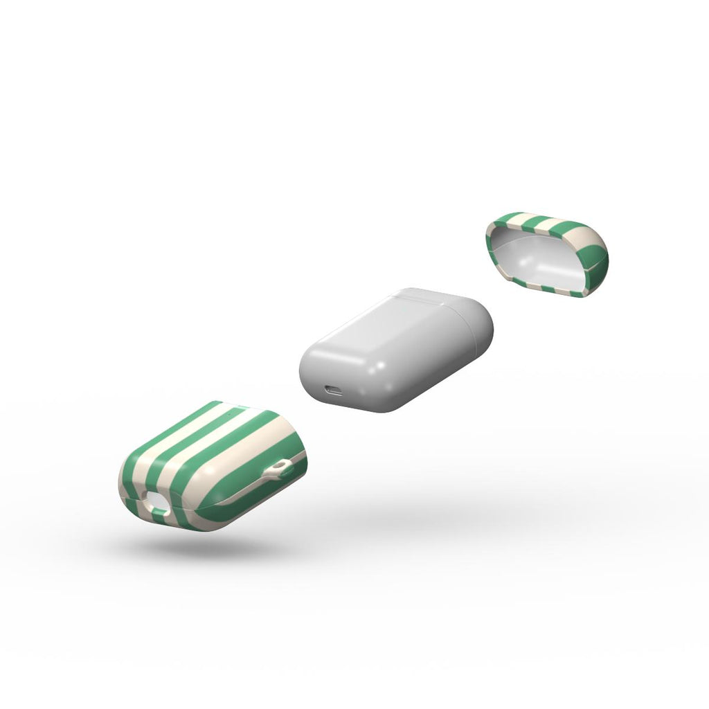 Min Green Stripes Apple AirPods Tough Case