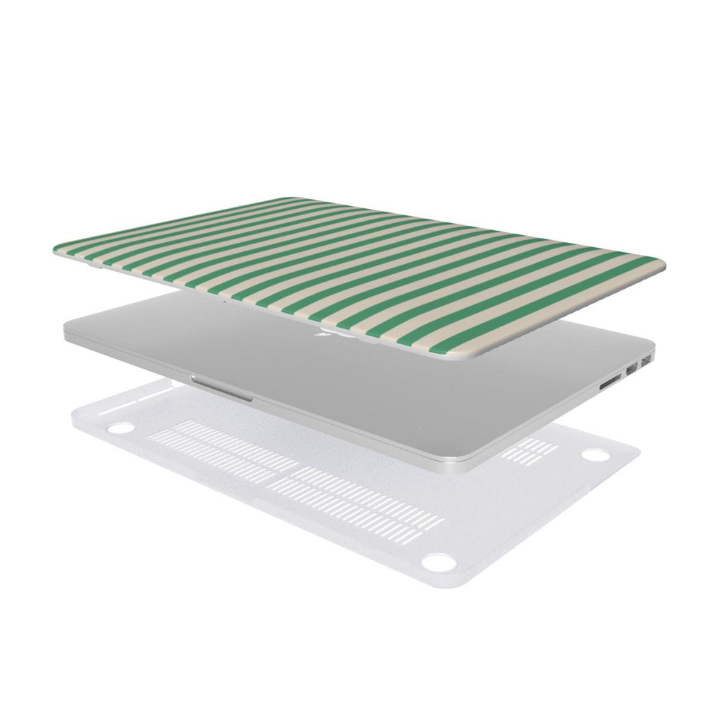 Min Green Stripes MacBook Case