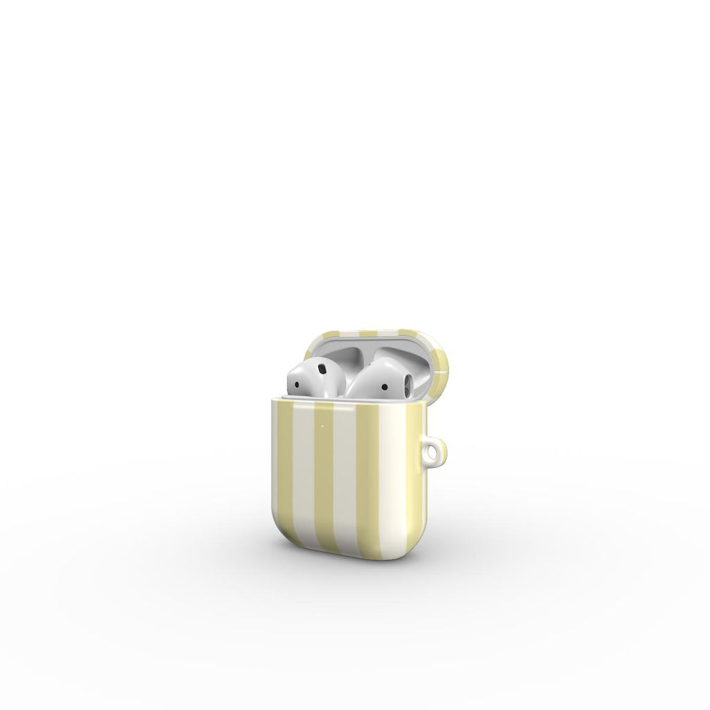 Pastel Yellow Stripes Apple AirPods Tough Case