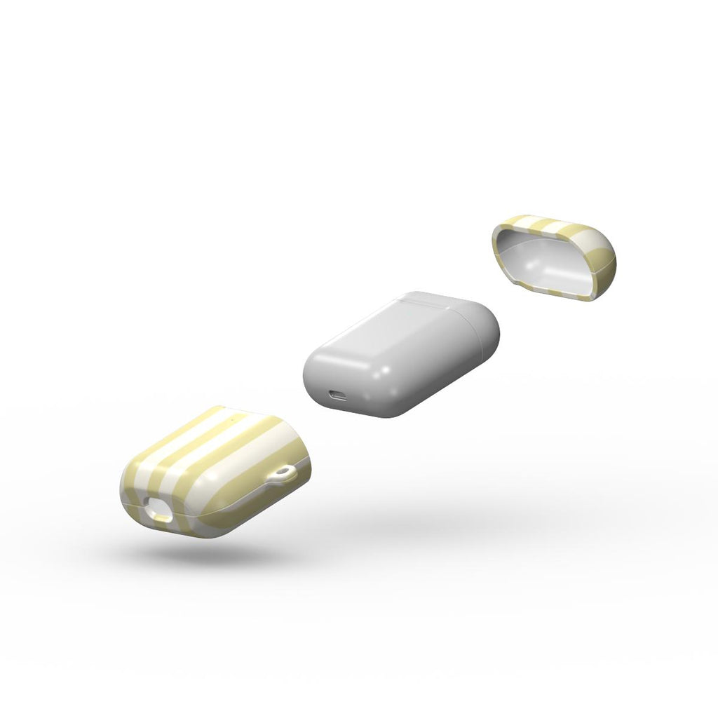 Pastel Yellow Stripes Apple AirPods Tough Case