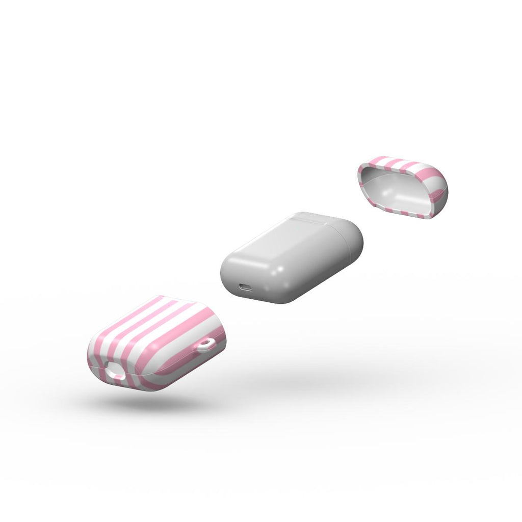 Sof Pink Stripes Apple AirPods Tough Case