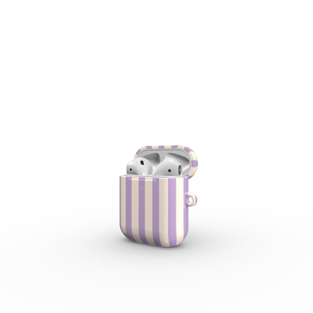 Soft Purple Stripes Apple AirPods Tough Case