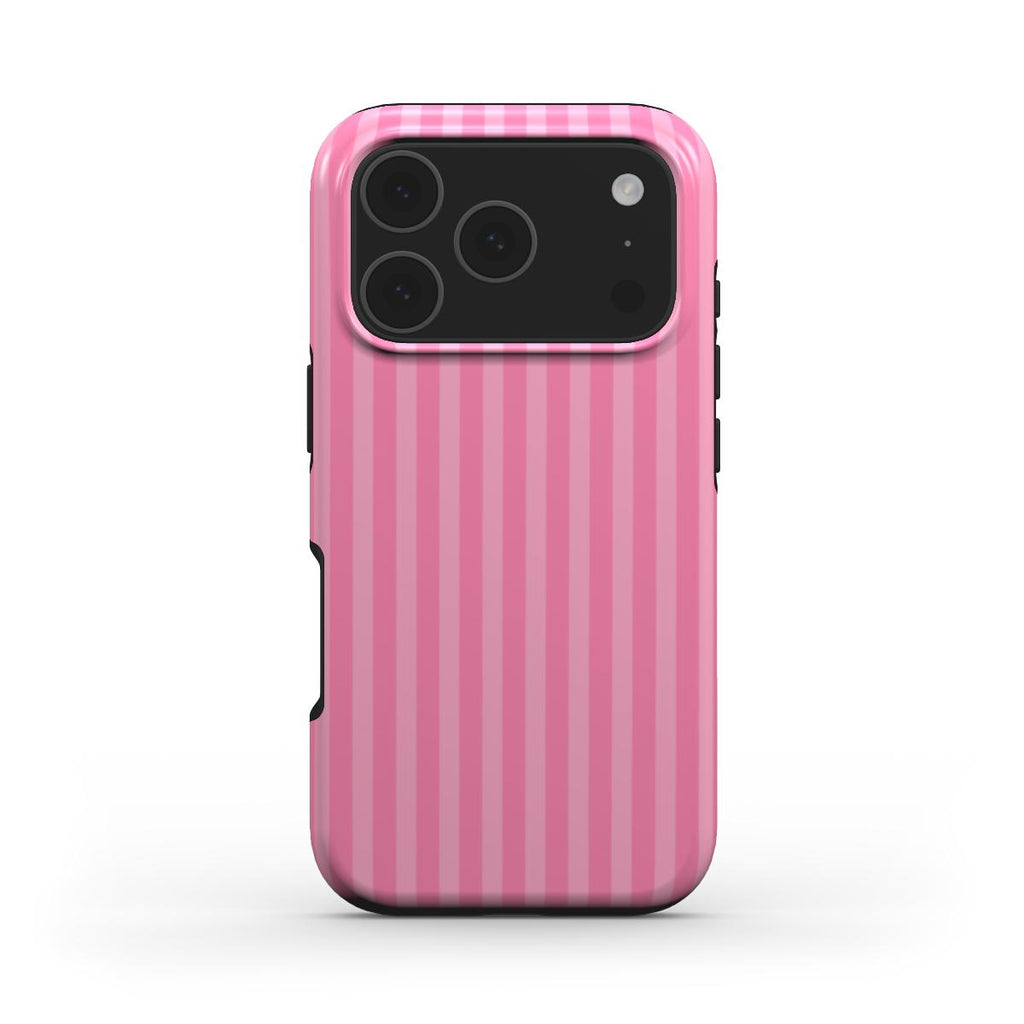 Taupe Pink Stripes Tough Phone Case