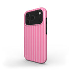 Taupe Pink Stripes MagSafe Tough Phone Case