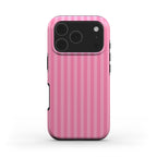 Taupe Pink Stripes MagSafe Tough Phone Case