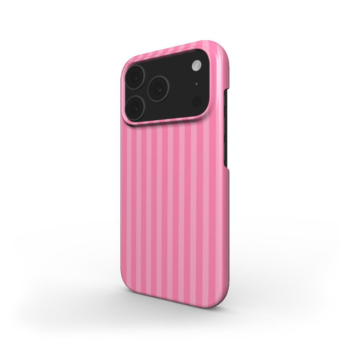 Taupe Pink Stripes Phone Case