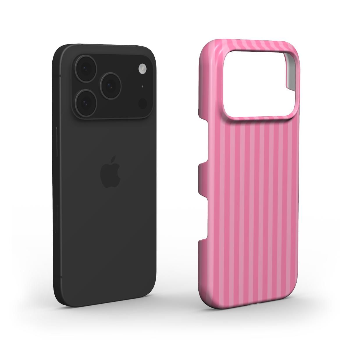 Taupe Pink Stripes Phone Case