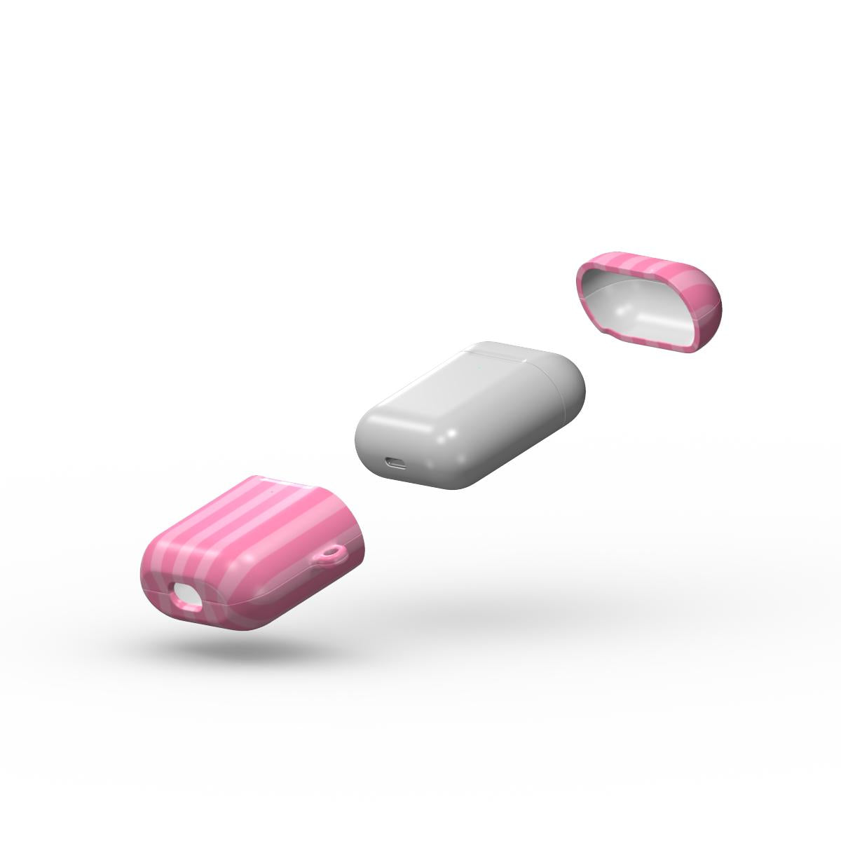 Taupe Pink Stripes Apple AirPods Tough Case