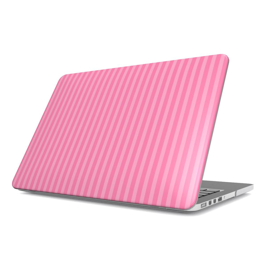 Taupe Pink Stripes MacBook Case