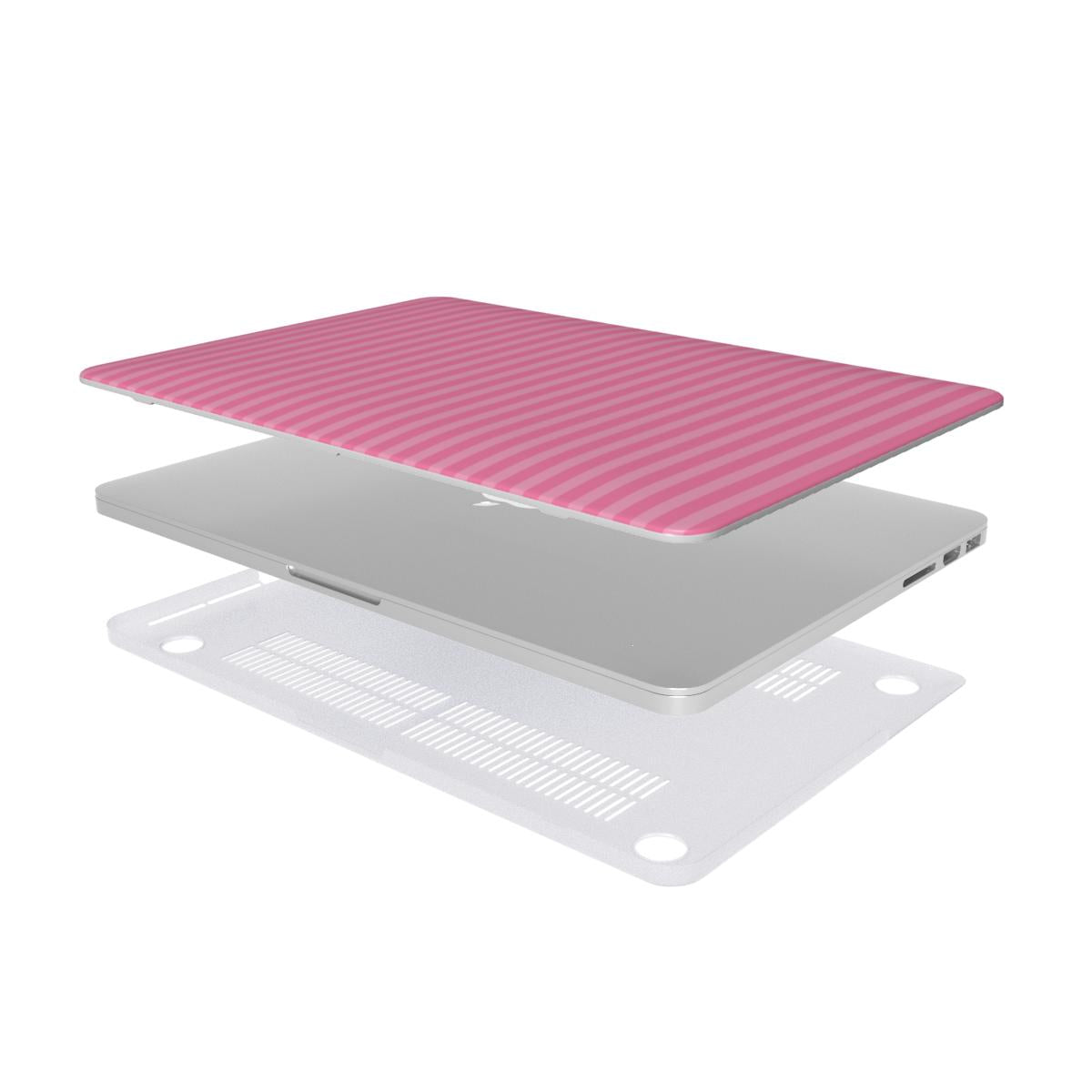 Taupe Pink Stripes MacBook Case